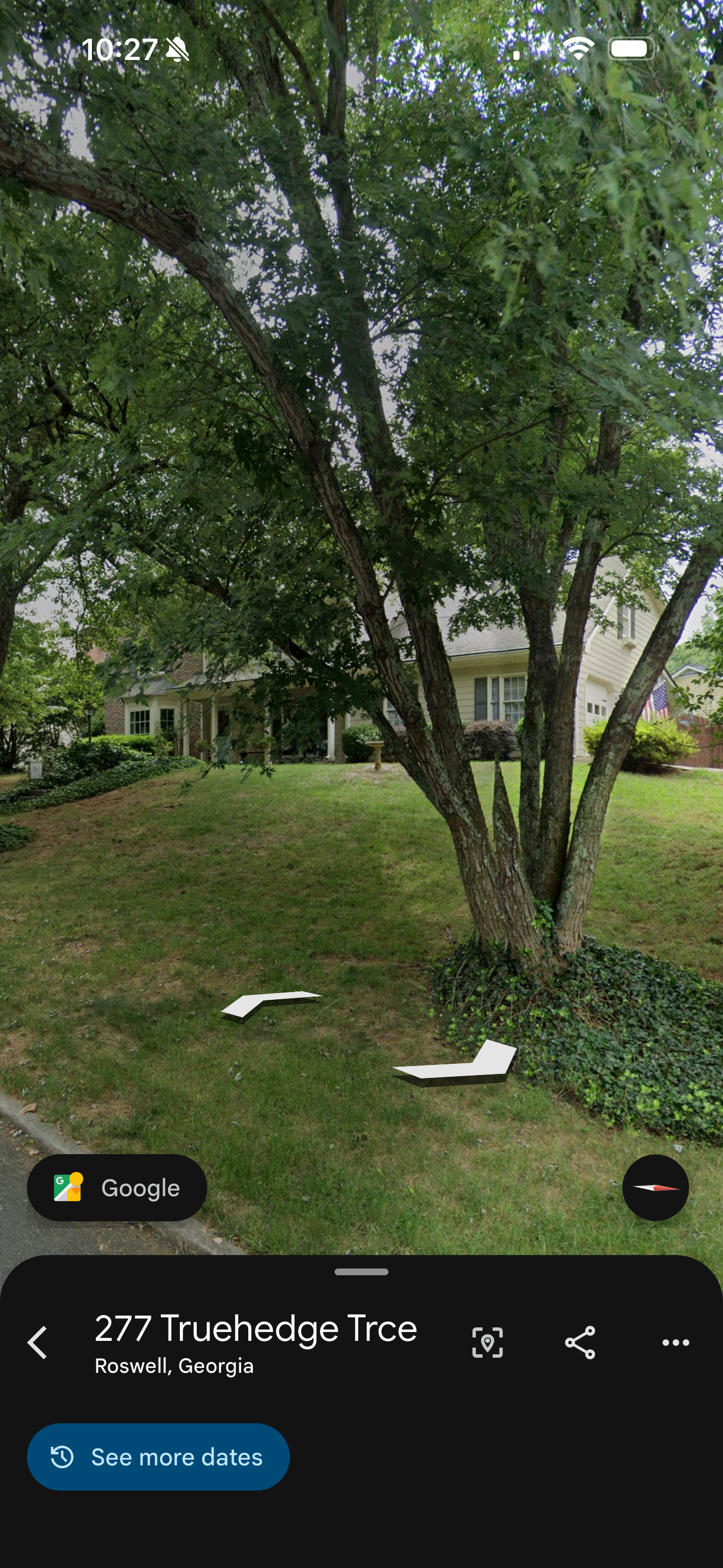 Tree before removal, Google Maps